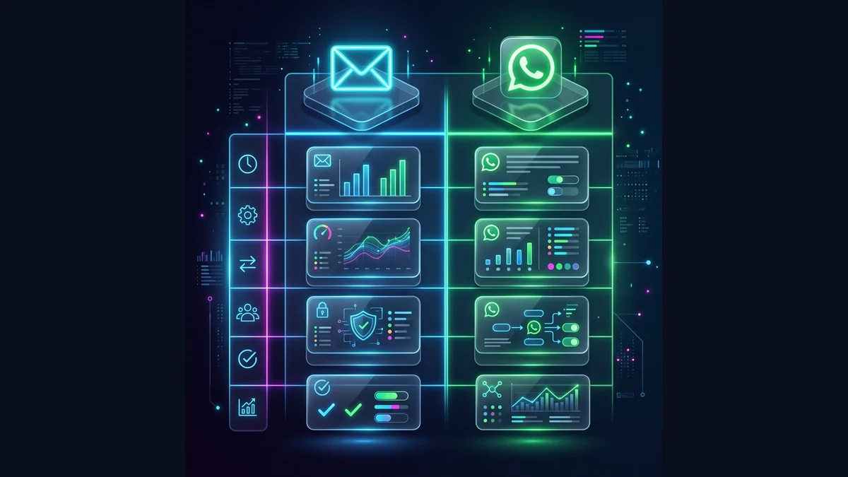 Matriz para elegir entre email, WhatsApp o ambos canales Matriz para elegir email, WhatsApp o ambos canales en recuperación de carritos